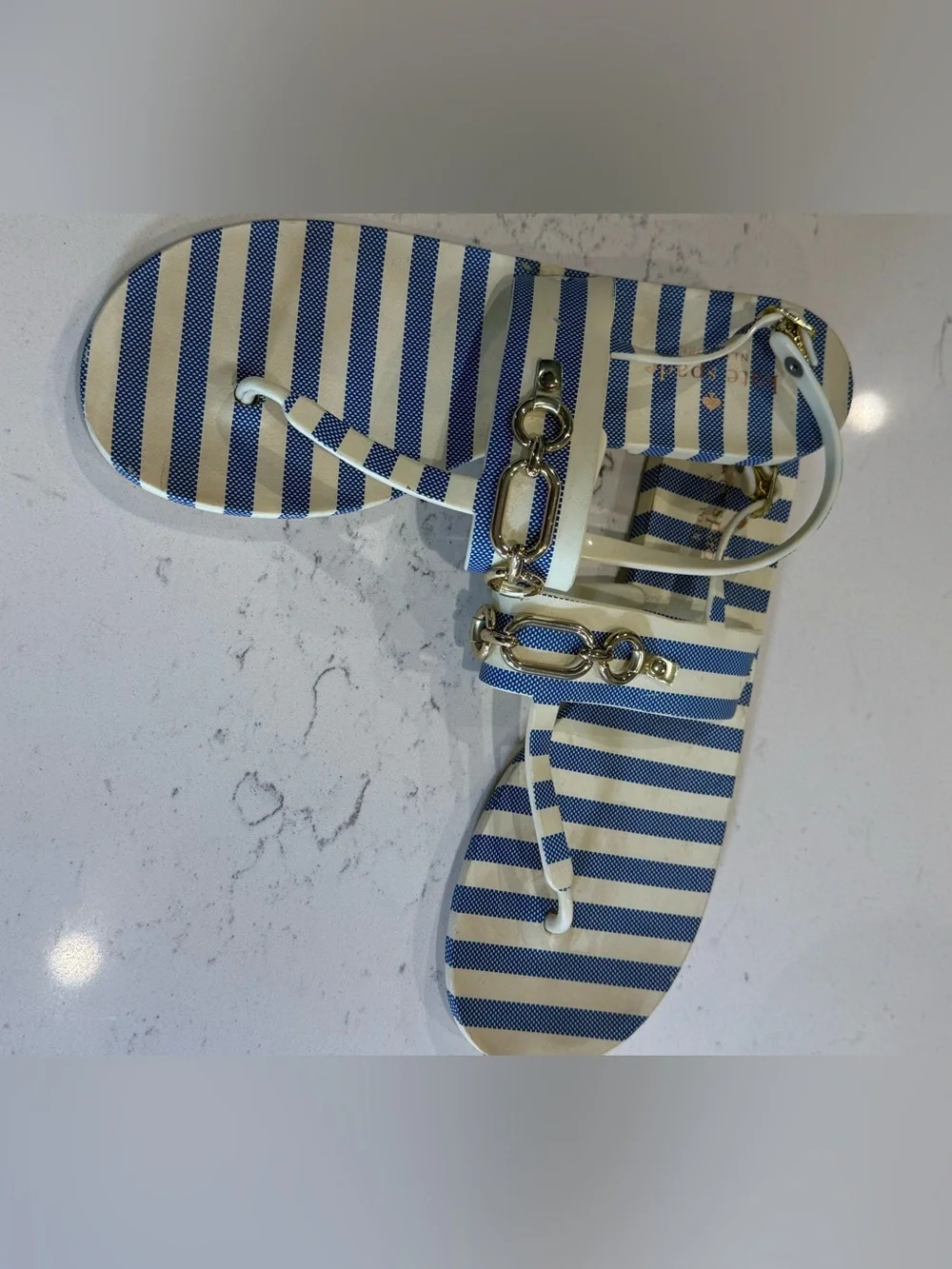 Kate Spade Blue Striped Jelly Sandal - Size 10
